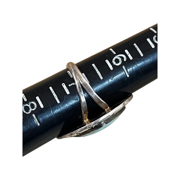 Vintage Turquoise Ring Signed FC, Sterling Silver Native American Ring Sz 7 - Picture 7 of 11